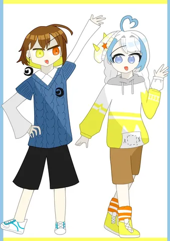 個性派コンビのキラキラポーズ