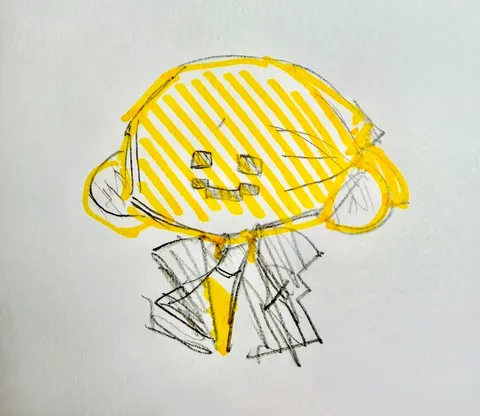 黄色い頭と影のリズム