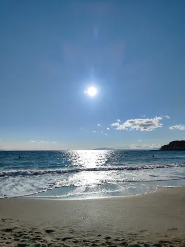 波打ち際 太陽の道