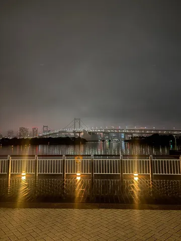 水面に映る都会の夜景
