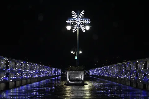 夜に煌めく光の回廊