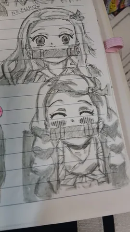 ノートに描かれた愛らしい禰豆子