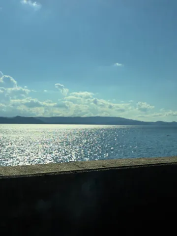 光る波と静かな岸辺