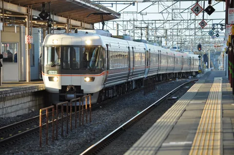 駅に滑り込む、午後の列車の旅