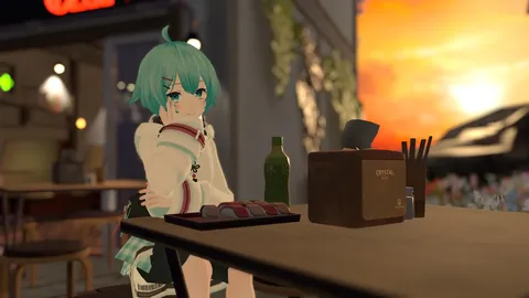 夕暮れ時のカフェタイム