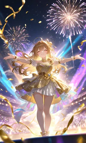 光をまとった夜のステージ