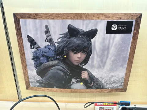 冬の森に佇む、猫耳の少女