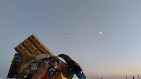 夕空とチョコの一瞬