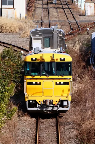 線路を彩る黄金の車両