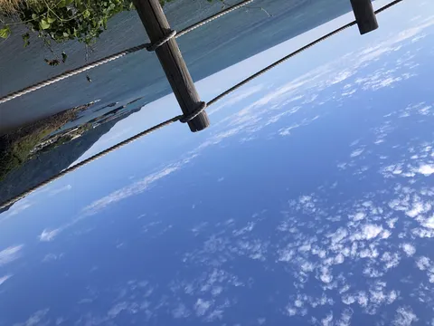 青空と水面を隔てる境界線
