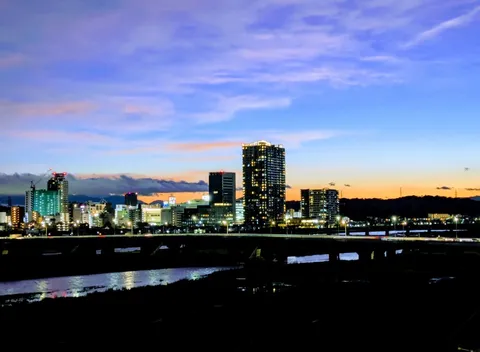 雨上がりの夕焼け