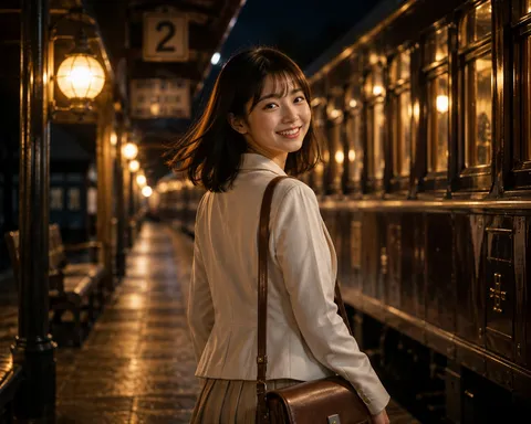 旅立ちの夜、ノスタルジックな駅の灯り