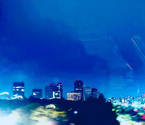 夜景に溶け込む都会の光