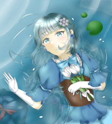 水面に浮かぶ青い世界