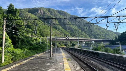 緑深まる山間のローカル線