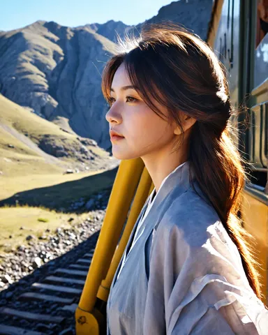山と線路の途中で