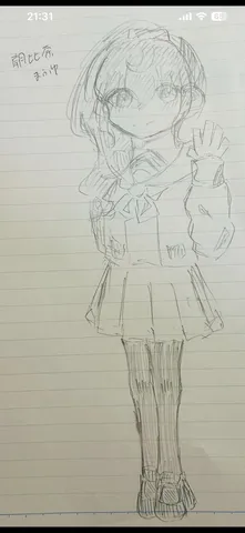 鉛筆の線に宿る、淡い少女の肖像