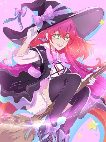 ほうきでビュン！元気な魔女