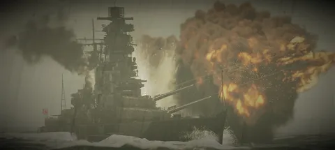 轟音と炎、激戦の海戦絵巻