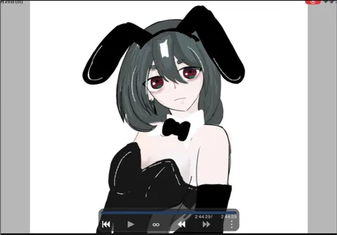うさ耳コスチュームのミステリアスな少女