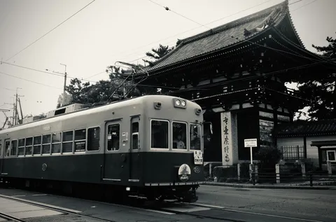 古刹と路面電車、時を超える出会い