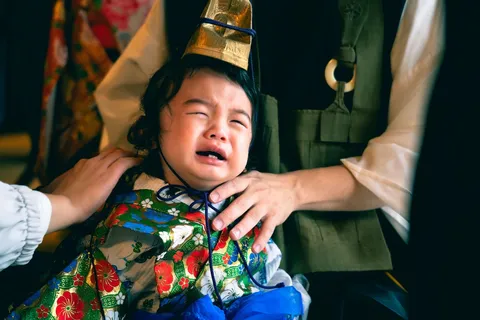 泣いちゃうお祭り姿