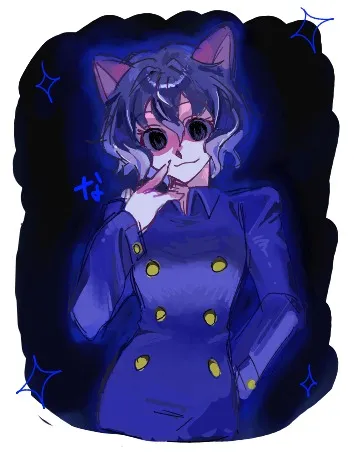 紫の光に包まれた猫耳少女