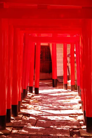 朱色の鳥居回廊