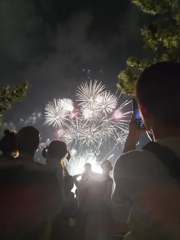 夜空を彩る花火の瞬き