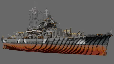 ブロックで再現された戦艦の迫力