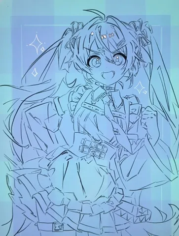 個性際立つクールなアニメ風スケッチ