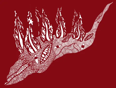 燃え盛る炎の龍