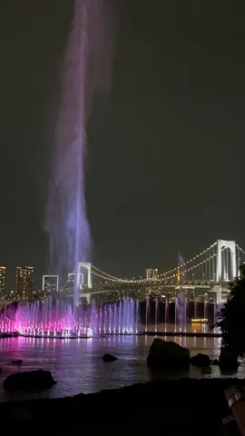 夜空に踊る光と水のショー