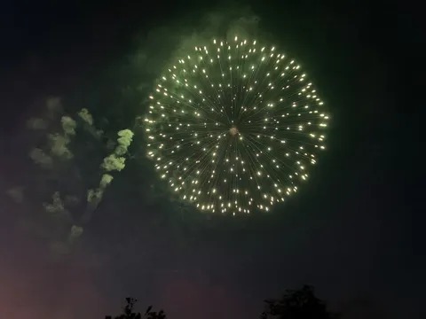 夜空に咲く緑の華
