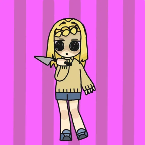 ナイフを持つ少女の瞳