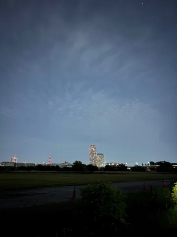 夜景と星降る空の狭間
