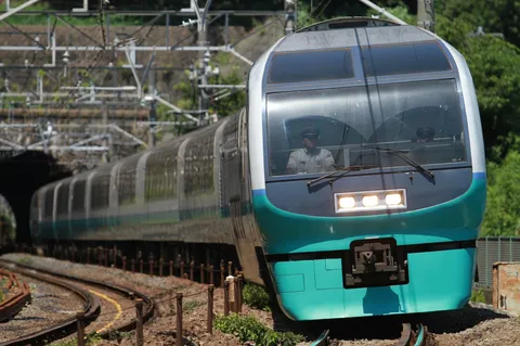 緑の中を駆け抜ける列車