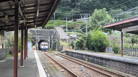 トンネルを抜けるローカル線の旅