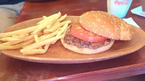 肉厚ジューシーバーガーとポテト