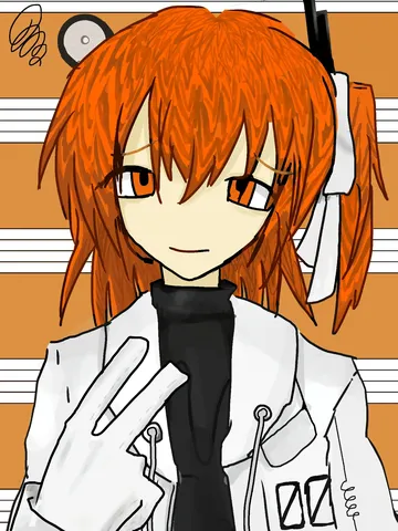 クールな白衣とオレンジヘアー