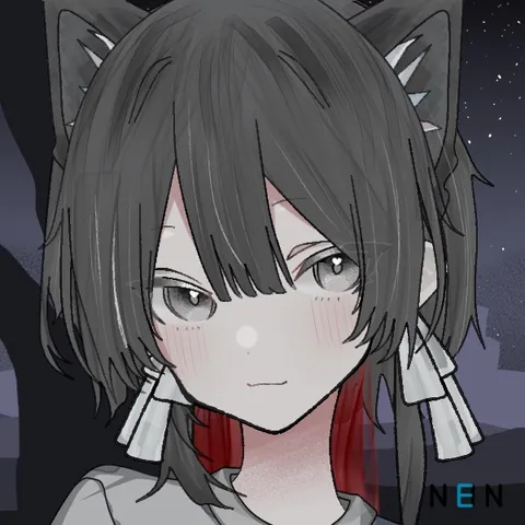 夜空と耳元のリボン