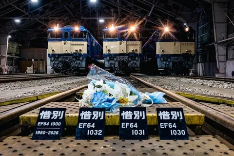 夜の機関庫、別れの光景