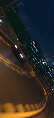 夜の円を駆ける光の輪