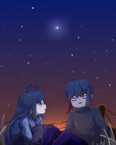 星空の下、二人きり