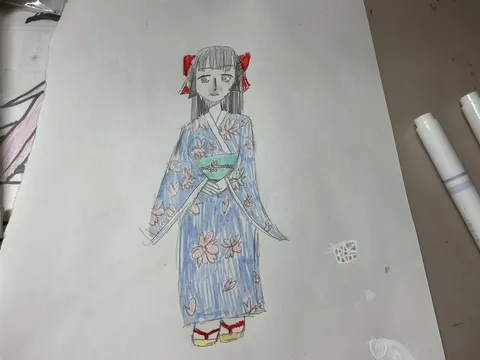 桜柄の浴衣、夏の訪れ