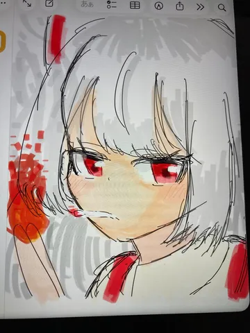 クールな眼差しと赤