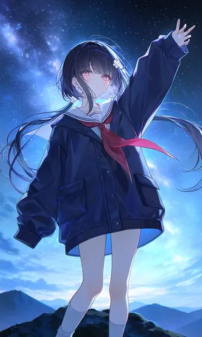 夜空と制服の静かな航路