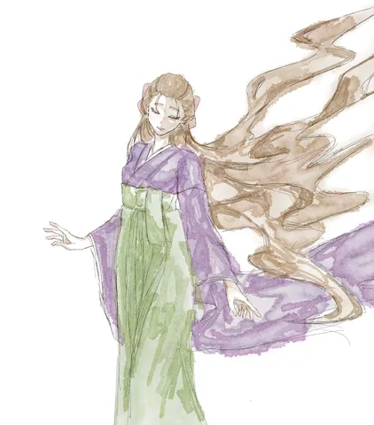風に舞う長髪の幻想的な瞬間