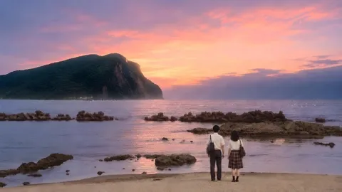 夕景の静かな出会い