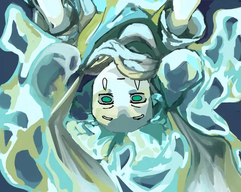 幻想的な青の渦に包まれて